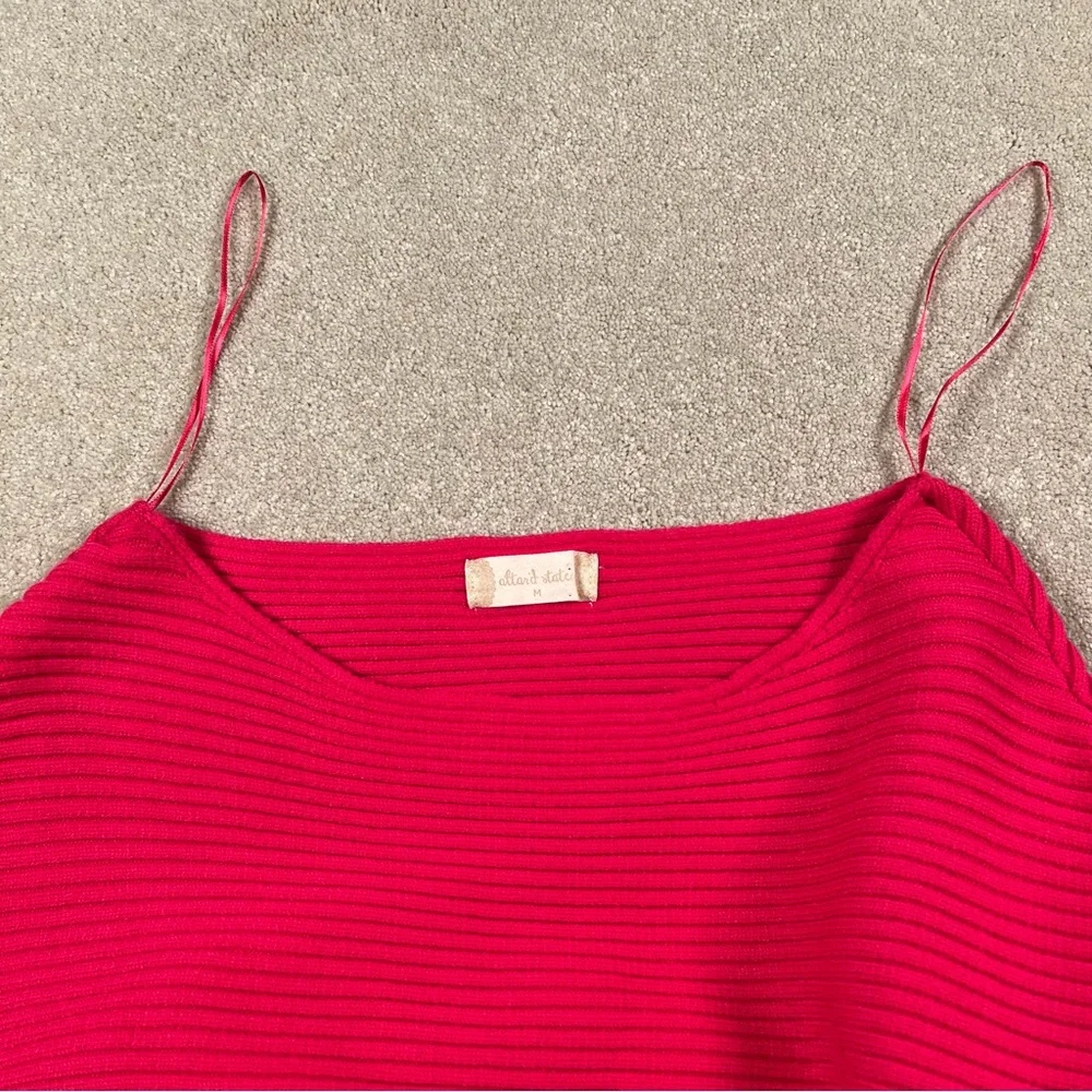 Altard State Sweater Cropped Ribbed Knit Batwing Pink Fuscia women's medium